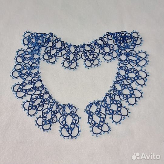 Воротник в технике фриволите 