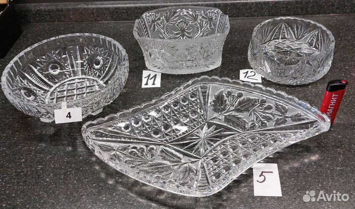 Хрусталь СССР вазы салатники блюдо