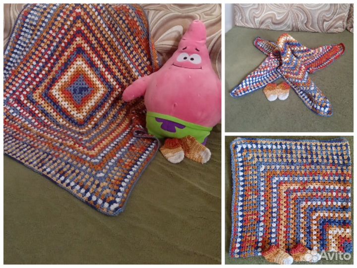 Плед детский вязаный ручная работа