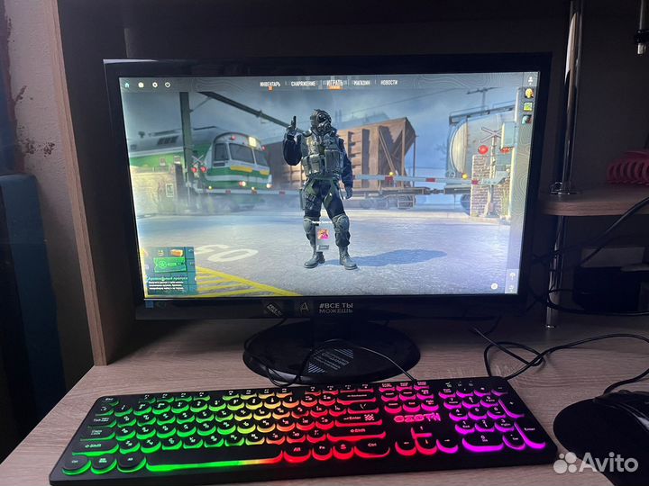 Игровой компьютер с монитором полный комплект