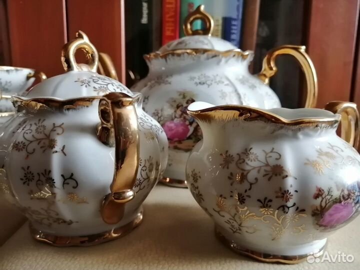 Чайный сервиз на 6 персон: перламутровая Мадонна