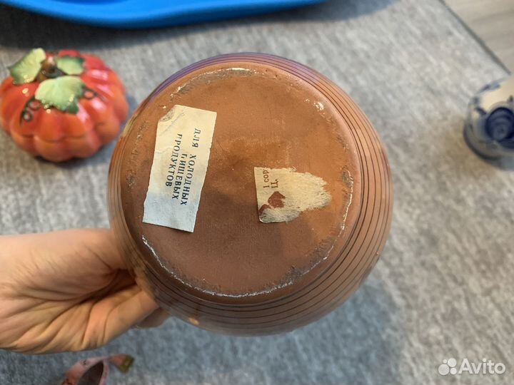 Ваза винтаж СССР фарфор гжель с цветами кувшин