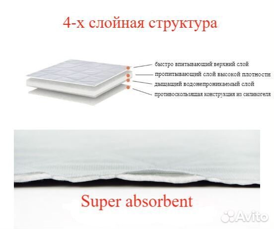 Многоразовые пеленки 180х180 серая коричневая хаки