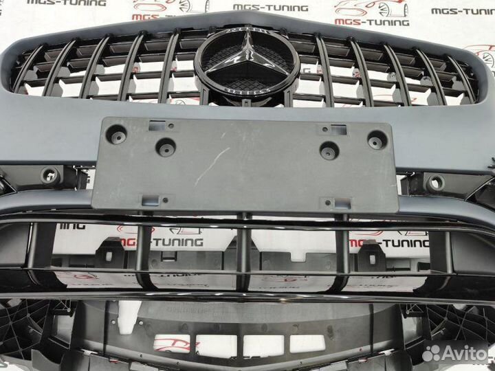 Передний бампер A45 AMG A-class W176 рест GT black