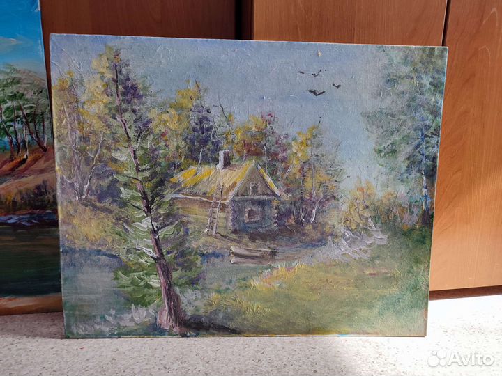 Картина хижины рыбака 63*50