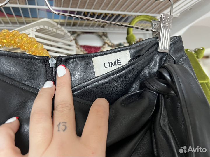 Юбка мини кожаная lime