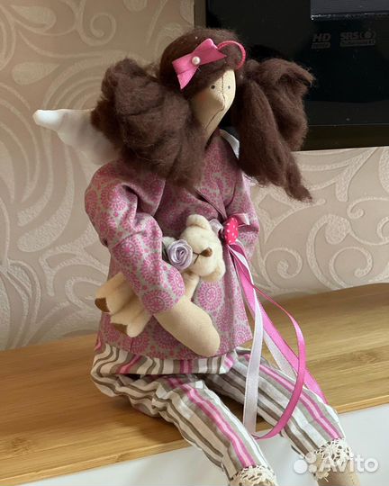 Интерьерная кукла тильда текстиль беременная Б/У