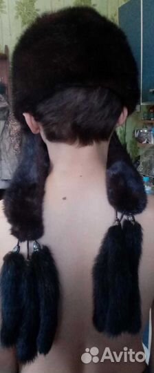 Шапка норковая женская черная