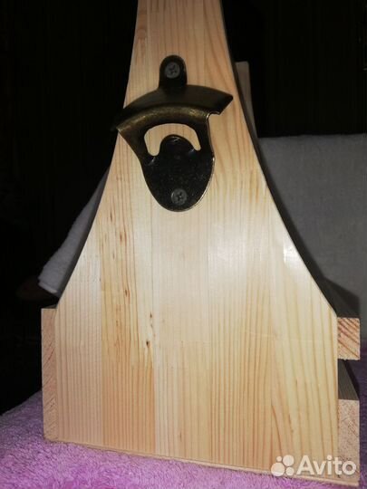 Ящик для пива на 4 бутылки дерево. С открывашкой