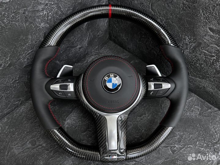 Рули BMW F серии. Строчка, подогрев, карбон Арт М146807340
