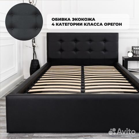 Кровать 120х200 черная Роза