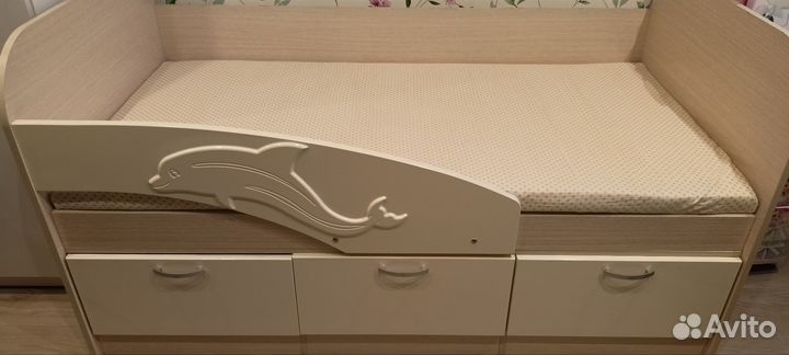 Детская кровать дельфин с матрасом