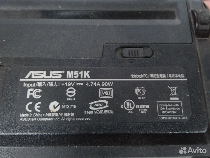 Ноутбук Asus M51K на запчасти