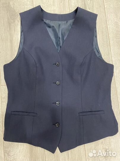 Жилетка для девочки школьная синяя