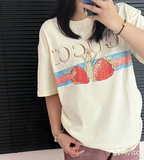 Футболка женская Gucci с принтом новая