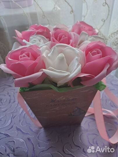 Букеты из мыльных роз