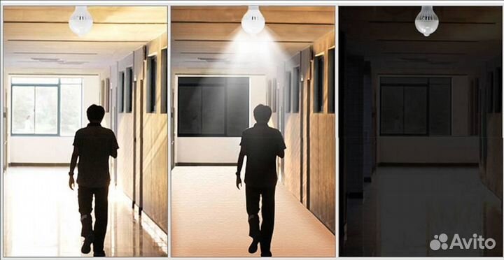 Лампочка LED светодиодная с датчиком движения