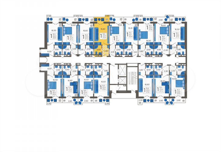 Апартаменты-студия, 25,1 м², 7/12 эт.