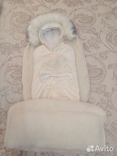 Комплект меховой, конверт на выписку зимний