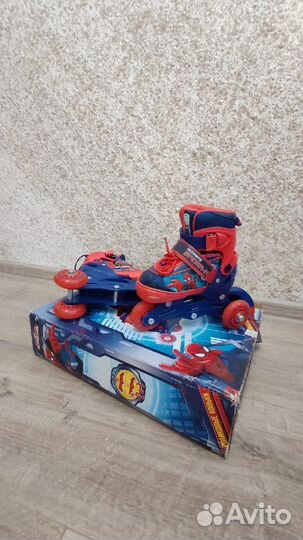 Роликовые коньки Человек-паук раздвижные 26-29 р