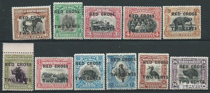 Северное Борнео 1918 Фауна, Кр.крест надп. п/с MNH
