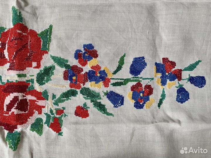 Дорожка/скатерть/рушник с вышивкой СССР ретро