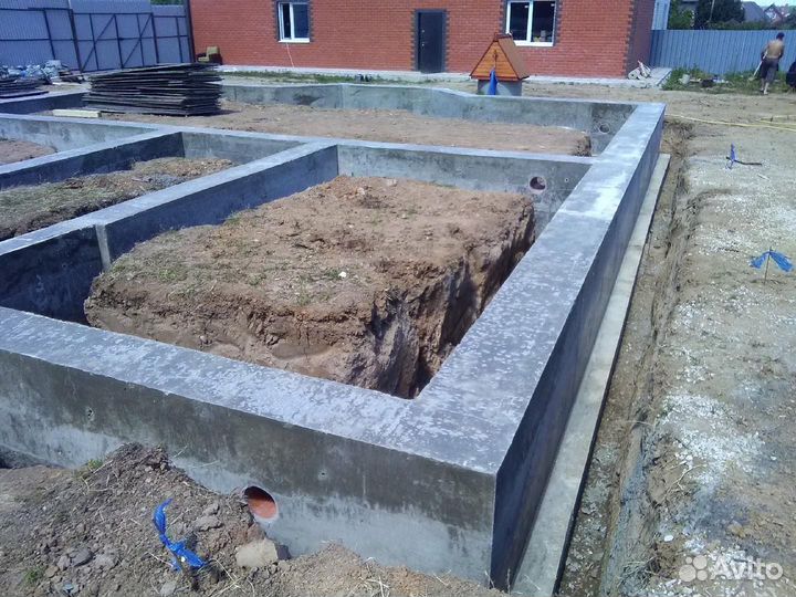 Бетонные работы отмостка фундамент площадка забор