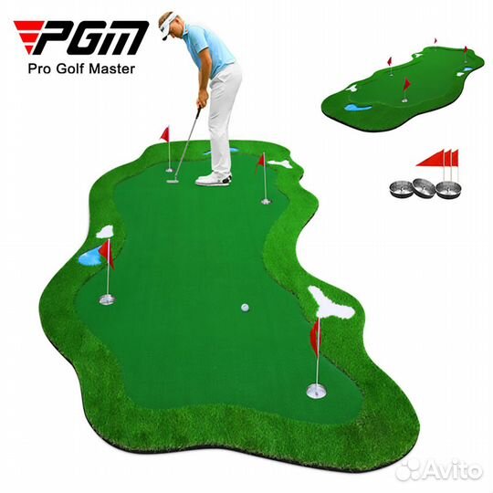 Фигурный паттинг грин PGM 2*4м с 4 лунками