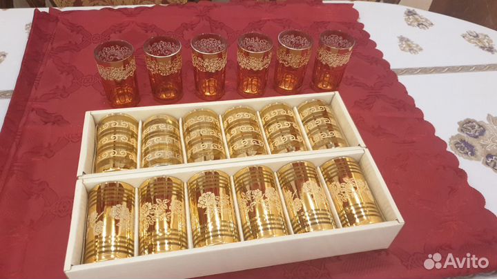 Стаканы для сока позолота