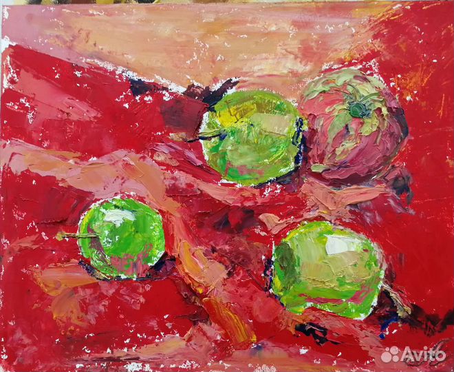 Картина маслом Яблочки