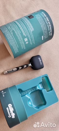 Gillette mach 3 бритва+чехол+коробка