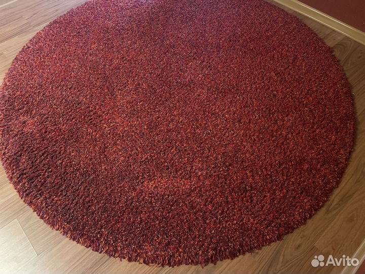 Ковер Икеа Шегги бордовый круглый d200 см
