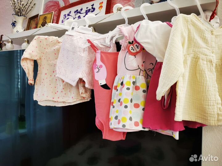 Брендовые вещи пакетом на девочку 68-74
