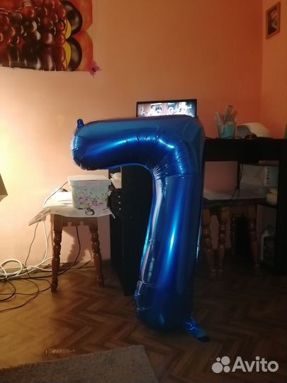 Фальгированный шар цифра 7, новый