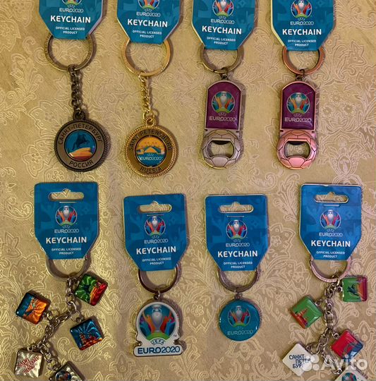 Набор брелков металл Уефа Евро Euro 2020 (8 штук)