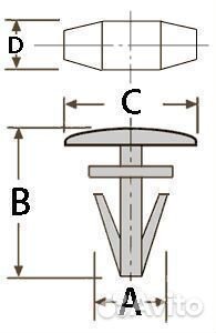 Крепёж автомобильный, пистон, клипса Lexus, Toyota