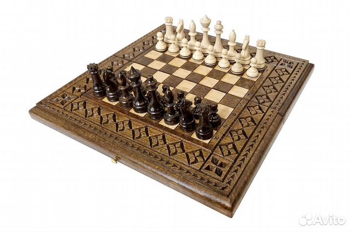 Шахматы + нарды резные 