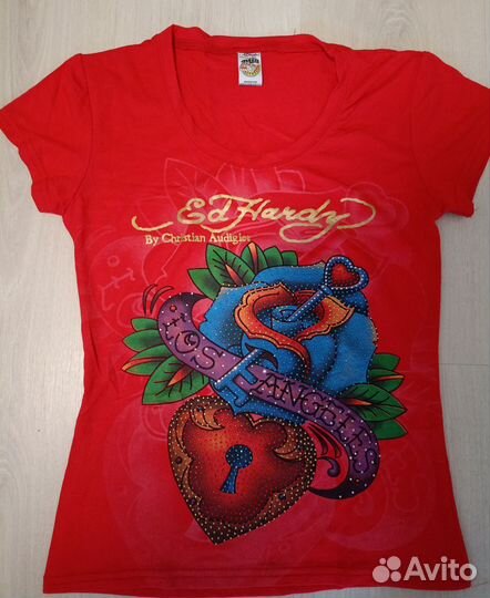 Футболка женская Ed Hardy красная