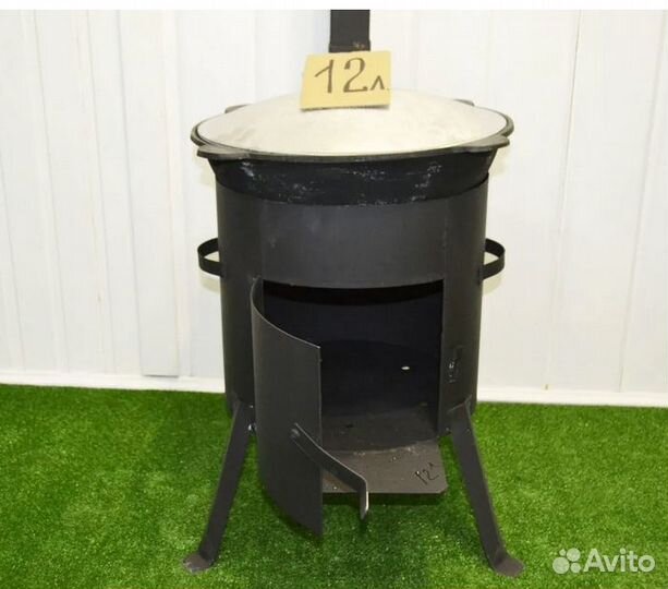 Казан чугунный 12л с печью