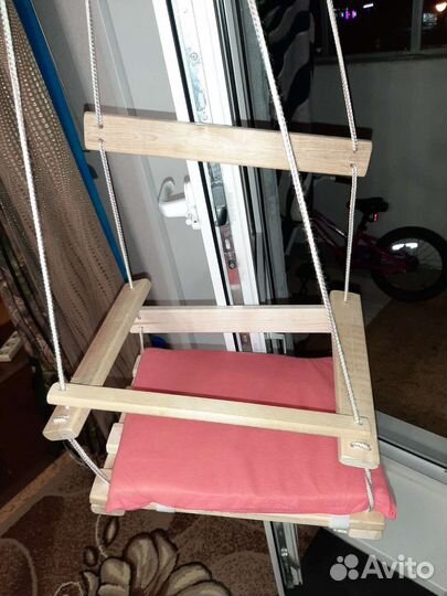 Качели детские деревянные подвесные