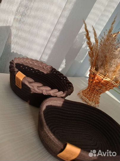 Интерьерные корзины из шнура