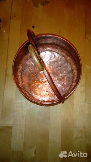 Трехлитровый котелок (казан) чистой красной меди