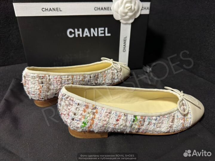 Твидовые балетки женские Chanel