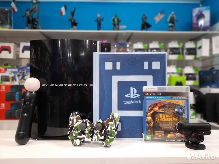 PS 3 + камера + книга + psMove + Прогулки с Дино