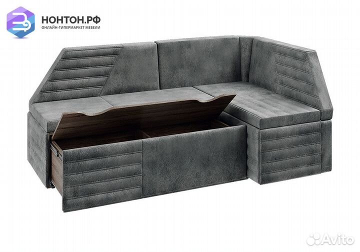 Диван кухонный Лондон дуб сонома трюфель / велюр с