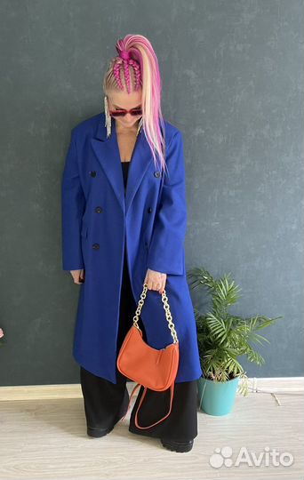 Новое пальто демисезонное женское ультрамарин