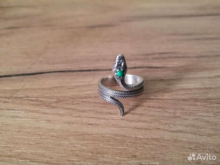 Кольцо СССР Змейка Бирюза серебро