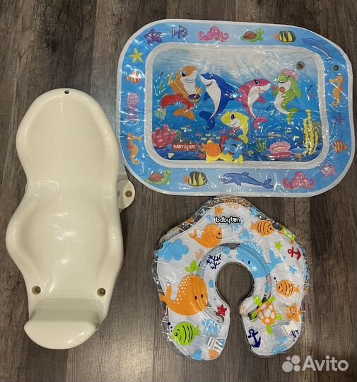 Горка для купания, круг на шею, водный коврик