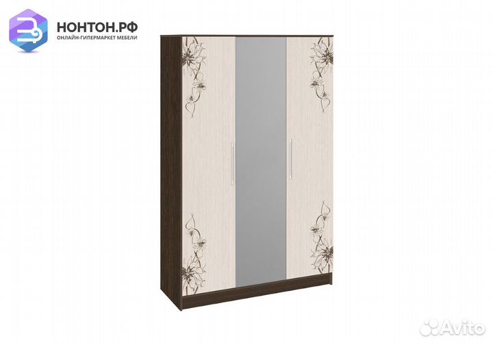 Шкаф 3-дверный Мишель венге цаво / дуб белфорт с р