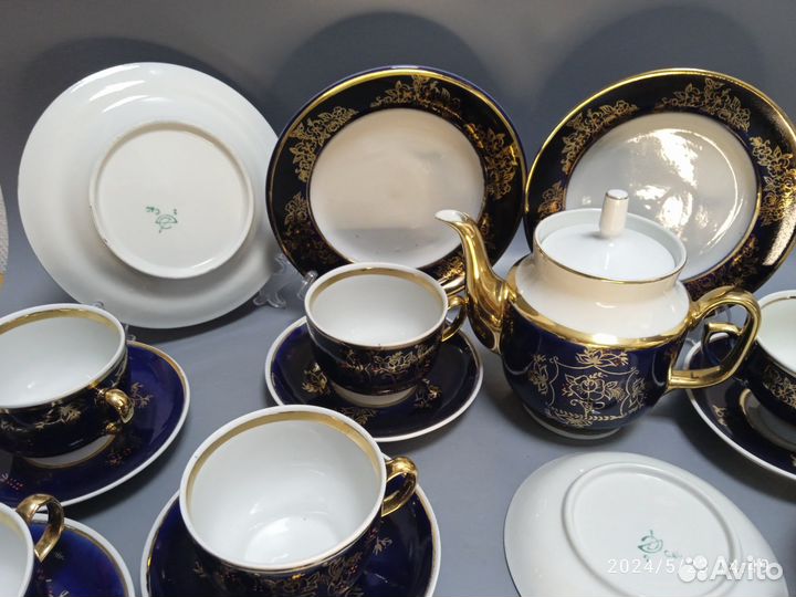 Сервиз чайный кобальт Довбыш